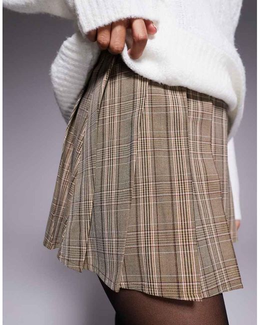 Kaiia Gray Exclusive Belt Detail Pleated Mini Skirt