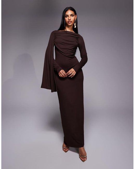 ASOS Blue Scarf Detail Draped Maxi Dress