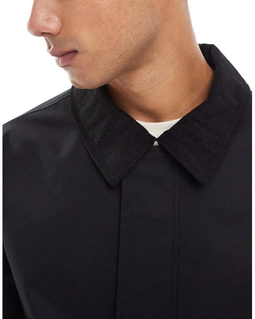 Jack & Jones Blue Harrington Jacket With Cord Collar for men