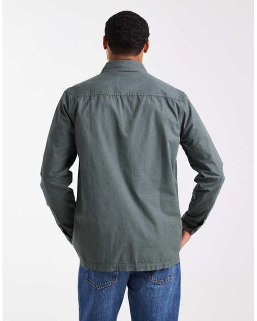 Camicia Giacca Con Bottoni di Threadbare in Blue da Uomo