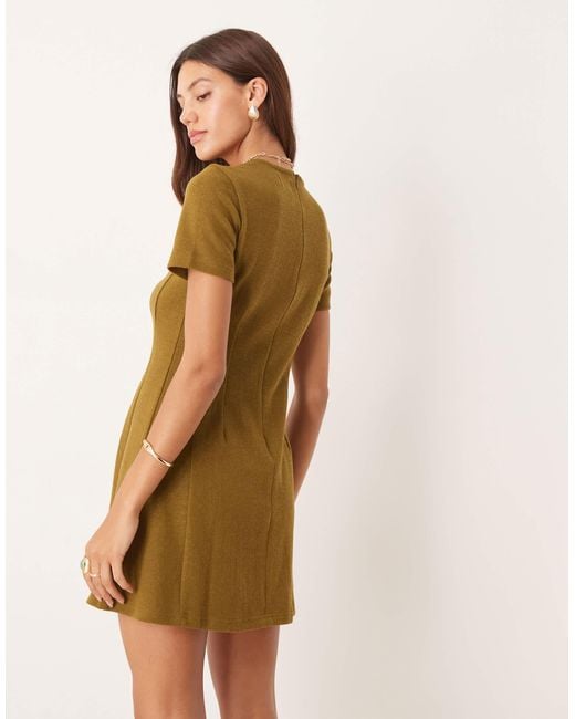 ASOS Green – superweiches, kurzärmliges und ausgestelltes minikleid