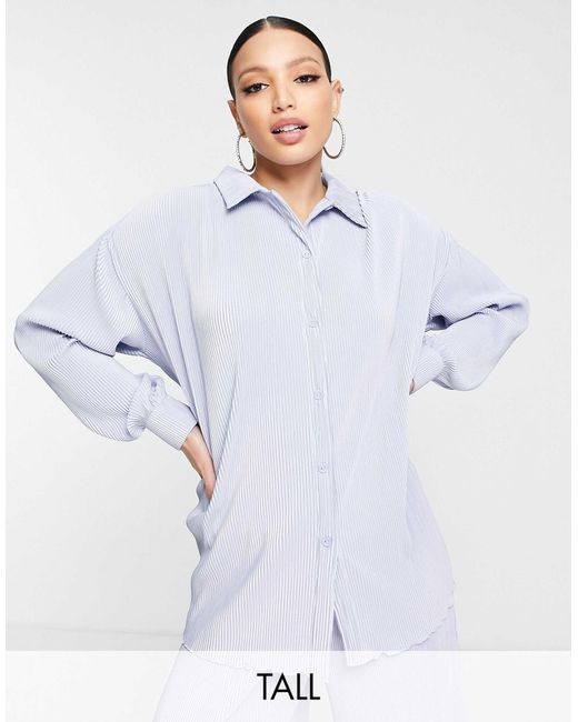 4th + Reckless Tall White – plissierte hemdbluse