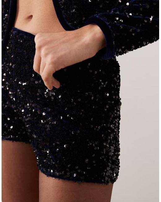 Mango Short Met Micro-Lovertjes in het Black