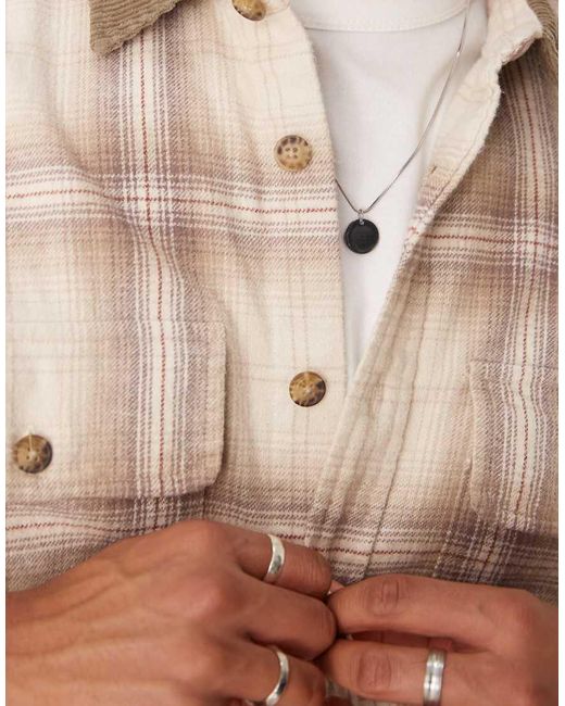 Abercrombie & Fitch Natural Worker Check Chunky Flannel Shirt for men