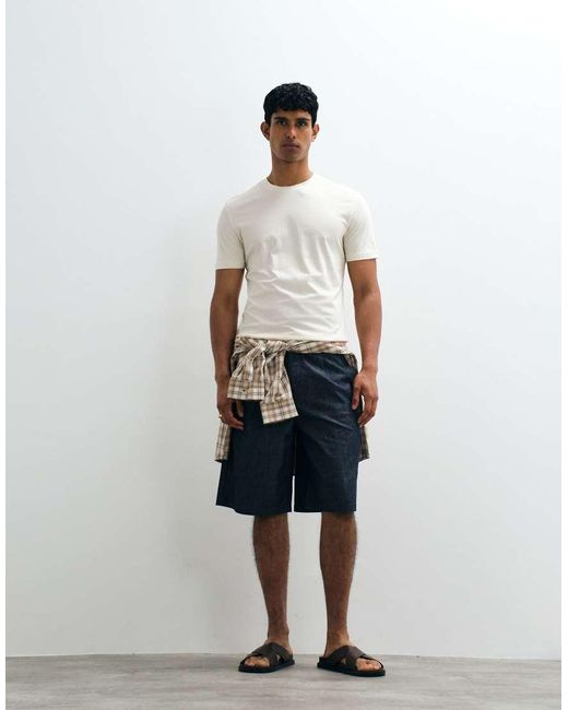Mango White 100% Cotton T-shirt for men