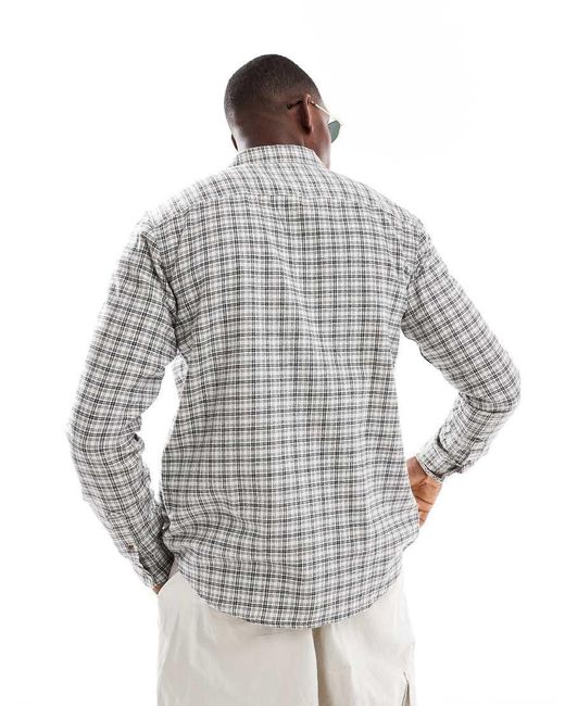 Only & Sons White Small Check Shirt for men