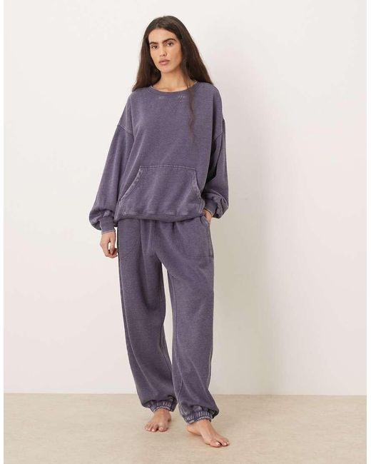 Free People Purple Intimately Fp Slow It Down Pull Over Sweatshirt