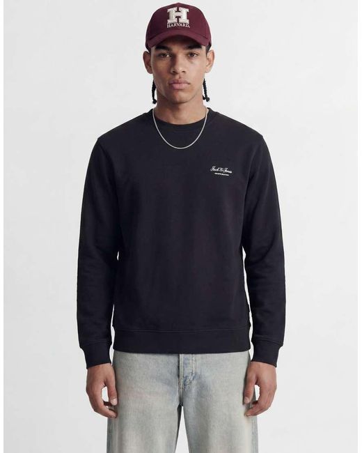 Jack & Jones Sweatshirt Met Scriptlogo in het Black voor heren