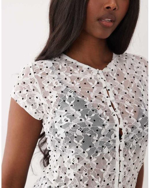 ASOS White Button Down Cap Sleeve Top
