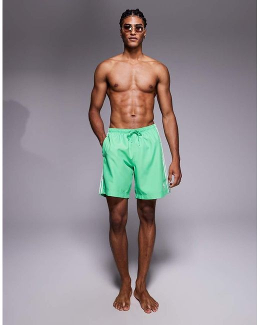Adidas Originals Green Adicolor Swim Shorts for men