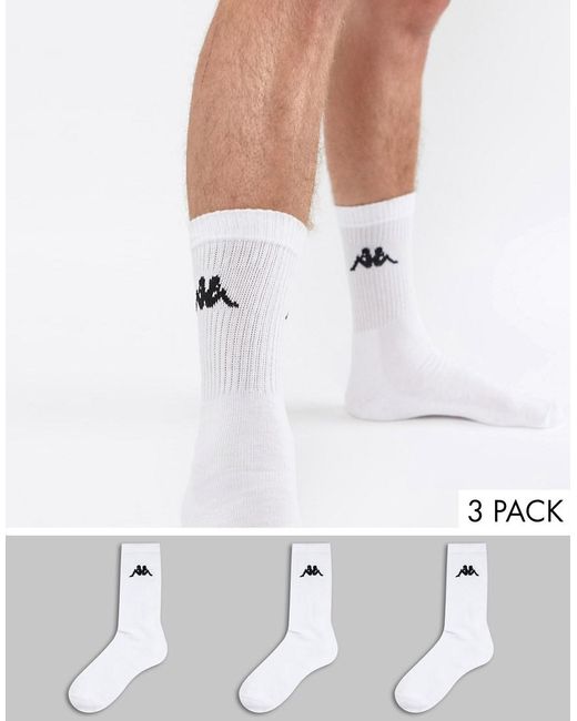 Kappa White 3 Pack Sports Socks for men