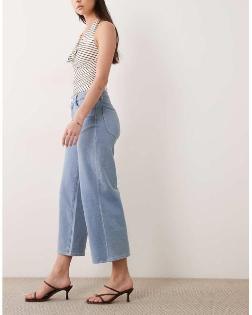 GOOD AMERICAN Blue Jeanius Palazzo Crop Jeans