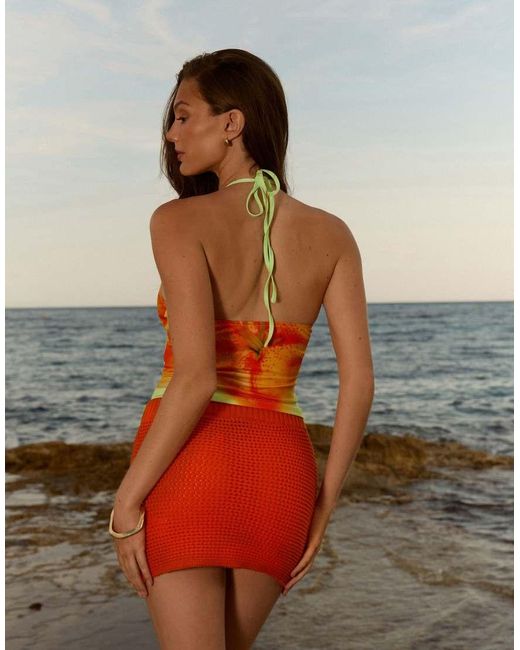 The Frolic Red Exclusive Slinky Halterneck Top