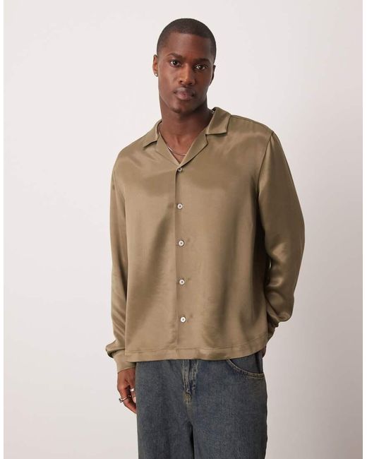 Camicia Vestibilità Comoda Squadrata di ASOS in Green da Uomo
