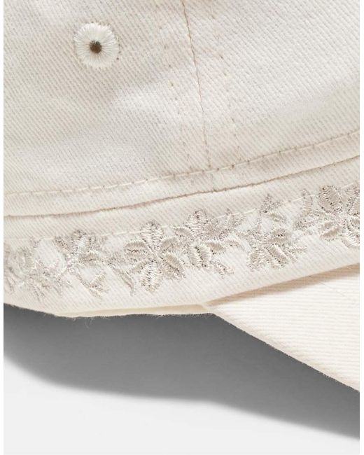 Stradivarius White Embroidered Sailor Cap
