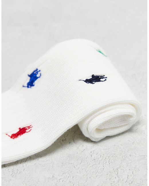 Polo Ralph Lauren White Socks With All Over Pony Logo for men