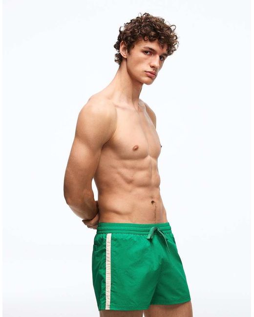 Bershka Green Retro Short Swimsuit for men