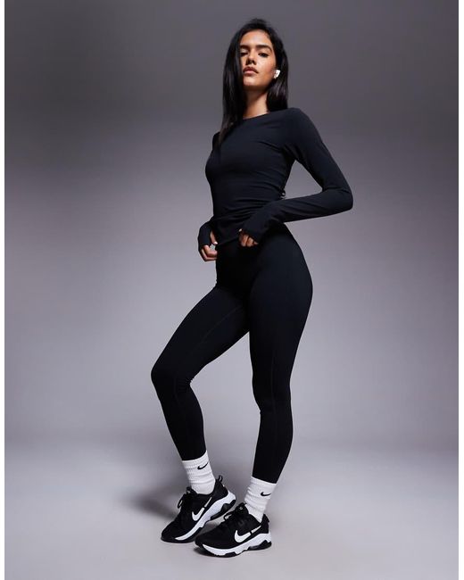 Nike Blue Zenvy Yoga Dri-fit Long Sleeve Top