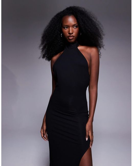 black halter dress with slit Amarra 89520 main image 0
