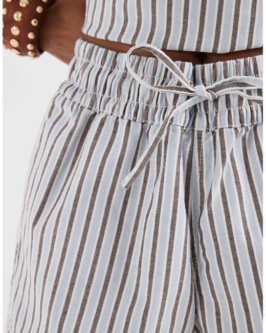 Pieces White Tie Waist Denim Shorts