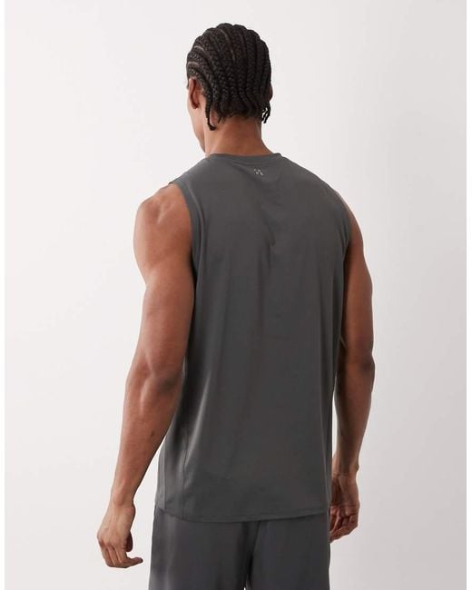 4505 Gray Icon Quick Dry Mesh Training Tank Top for men