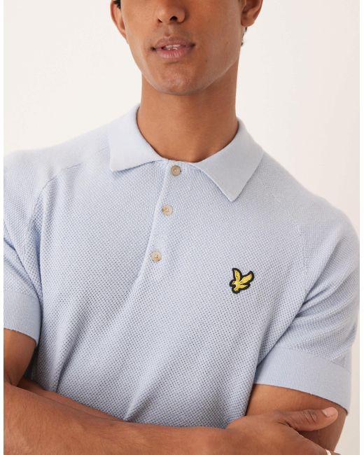 Lyle & Scott – polohemd aus leinen in Blue für Herren