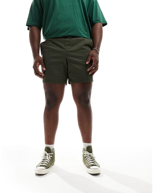ASOS Green Slim Chino Shorts for men