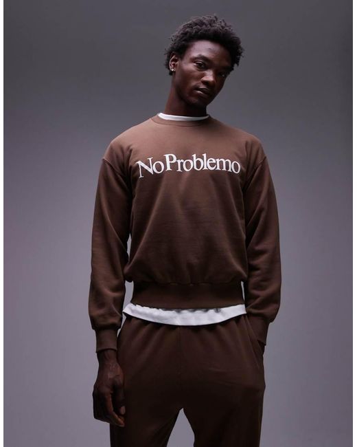 No Problemo Blue Logo Cotton Sweatshirt for men