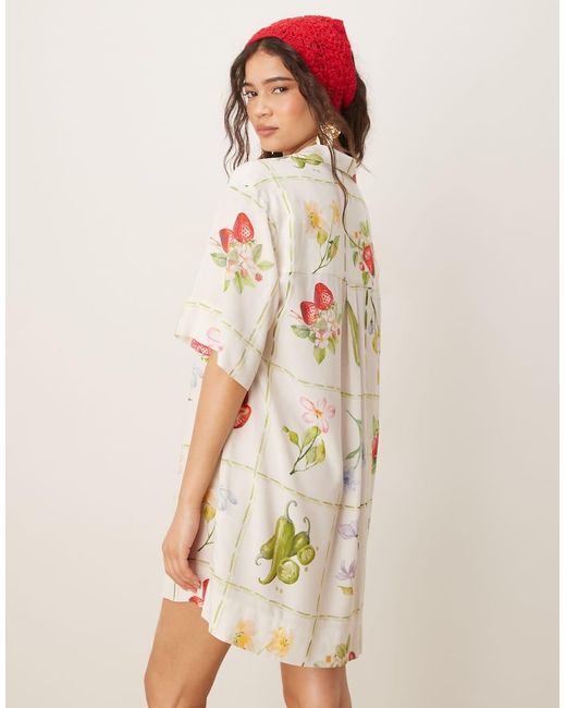 ASOS Natural Bowling Shirt Dress