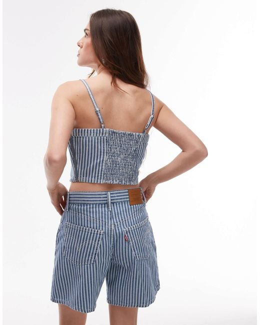 Levi's Blue Denim Striped Cami Top Co-ord