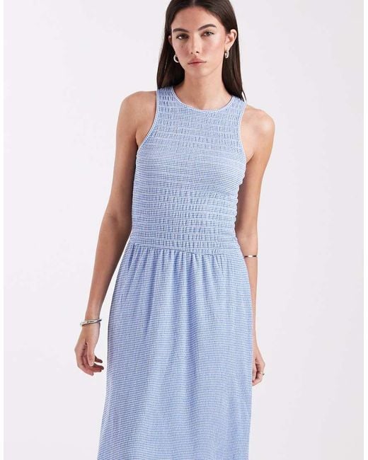 ONLY Blue Sleeveless Midaxi Smock Dress