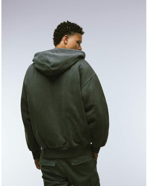 Sudadera Lavado Extragrande Con Capucha Y Cremallera Vista De Carhartt de hombre de color Green