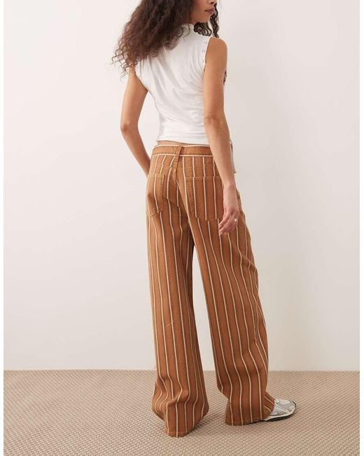 Mango Brown Julene 100% Cotton Straight baggy Jean