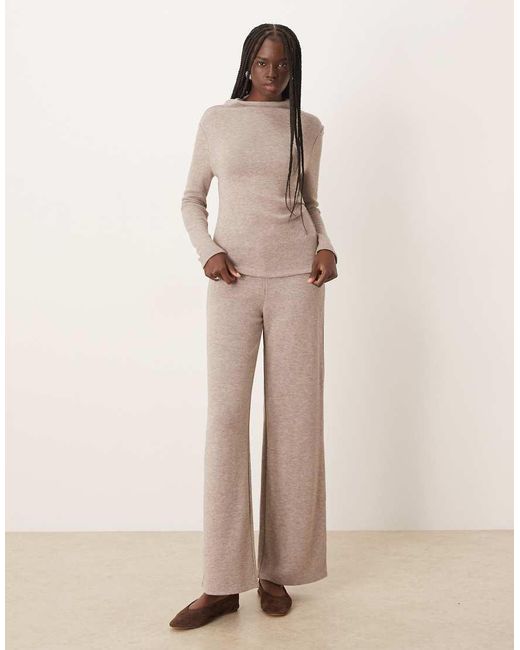 Mango Natural Canela Knitted Trouser Co-Ord
