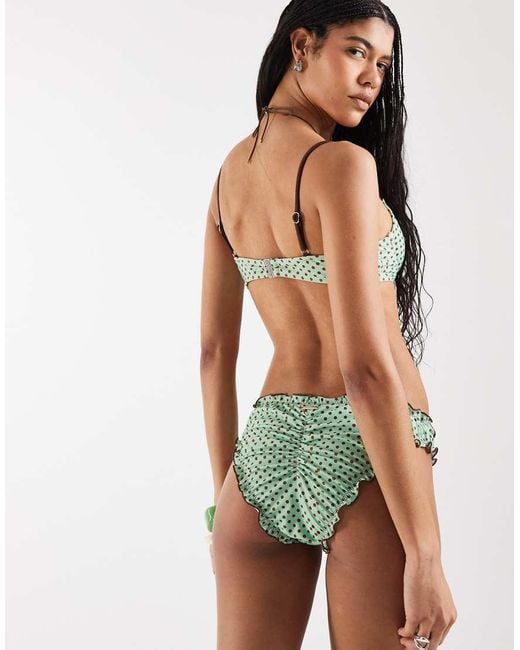 Reclaimed Vintage White Frilly Bikini Bottom