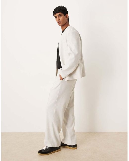 Pantalones De Traje Jaspeado De Corte Ancho De Tejido Texturizado De -Blanco ASOS de hombre de color Natural