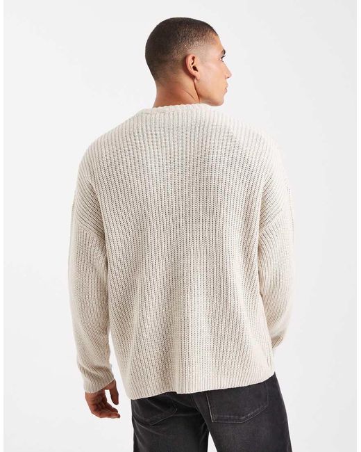 Jersey Color Piedra Extragrande De Punto Inglés Acanalado De -Blanco Only & Sons de hombre de color White