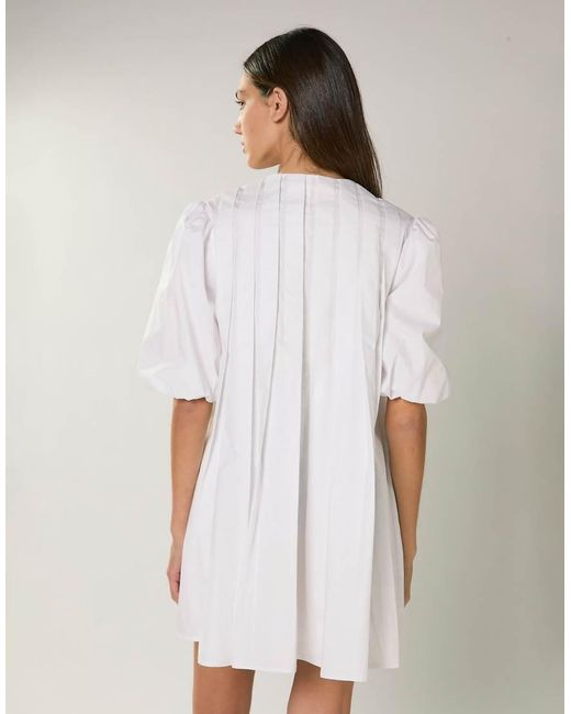 Glamorous White Pleated Mini Dress