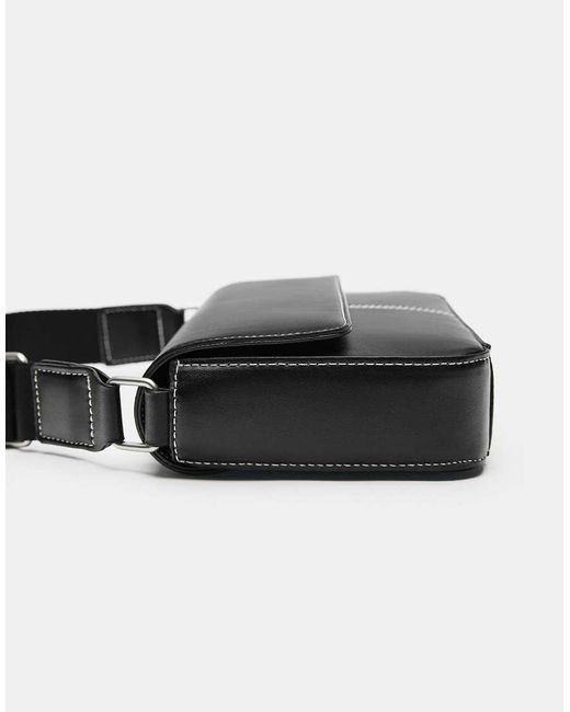 Borsa A Tracolla Nera Con Impunture di Pull&Bear in Black da Uomo