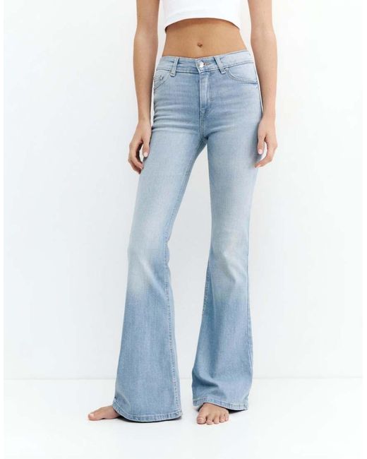 Pull&Bear Blue Skinny Flared Jeans