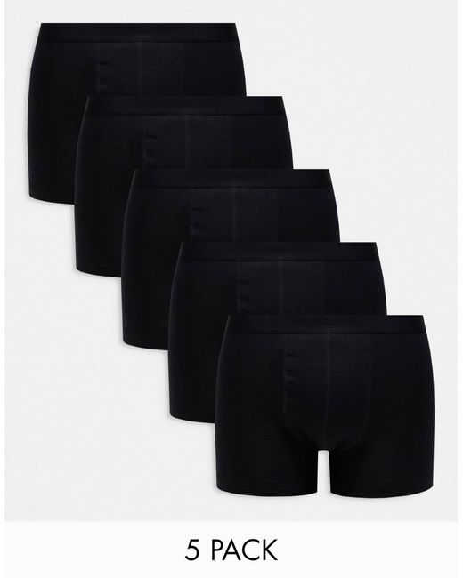 ASOS – 5er-pack unterhosen in Black für Herren