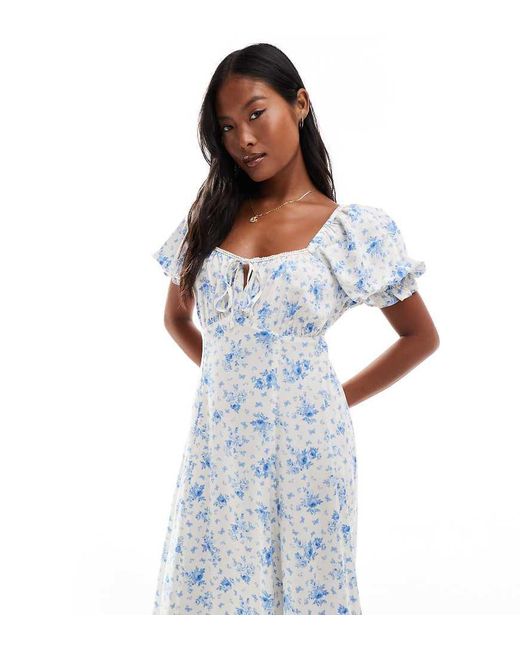 Miss Selfridge Blue Spun Tea Maxi Dress