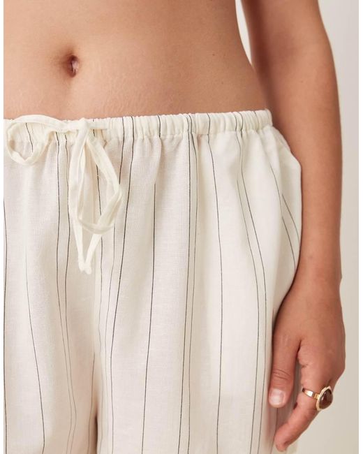 ASOS Natural Asos Design Curve Belle Beach Short With Linen