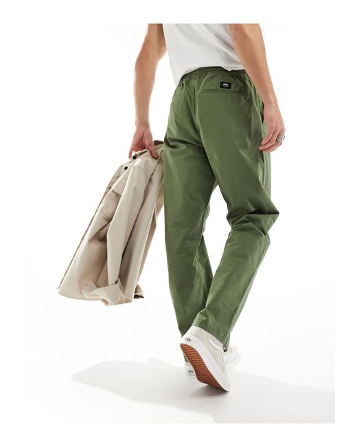 Pantaloni comodi elasticizzati kaki di Vans in Green da Uomo