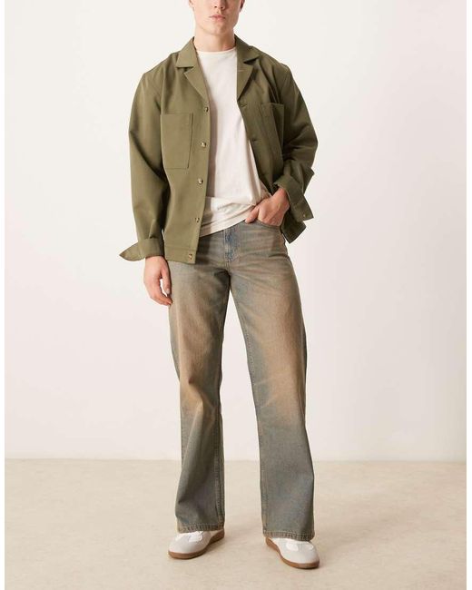 ASOS Flared Jeans Met Wijde Pijpen in het Natural voor heren