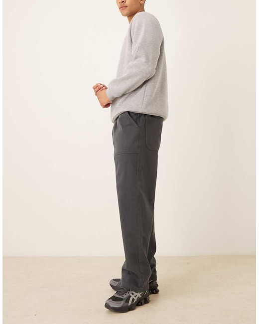 ASOS Natural Straight Pull On Jean With Carpenter Styling for men