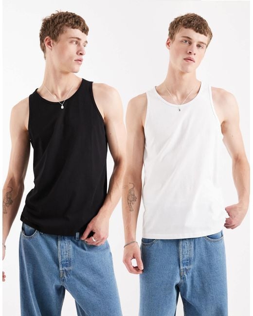 Jack & Jones Blue 2 Pack Basic Vests for men