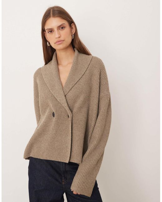 Pretty Lavish Natural – gerippte strickjacke