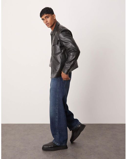 Mango – jacke aus leder in Black für Herren