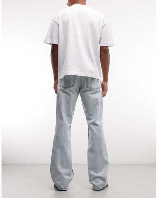 Weekday Blue Mercury Relaxed Bootcut Flare Jeans for men